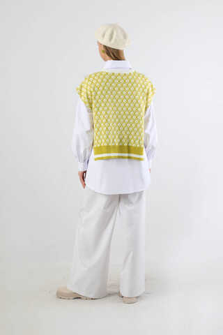 Triko Yelekli Tunik Takım Beyaz - 6