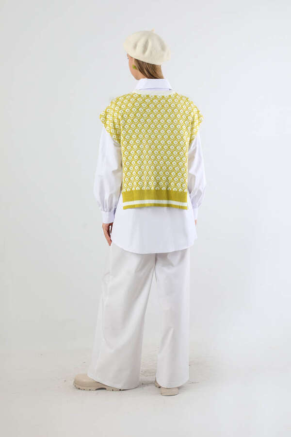 Triko Yelekli Tunik Takım Beyaz - 6