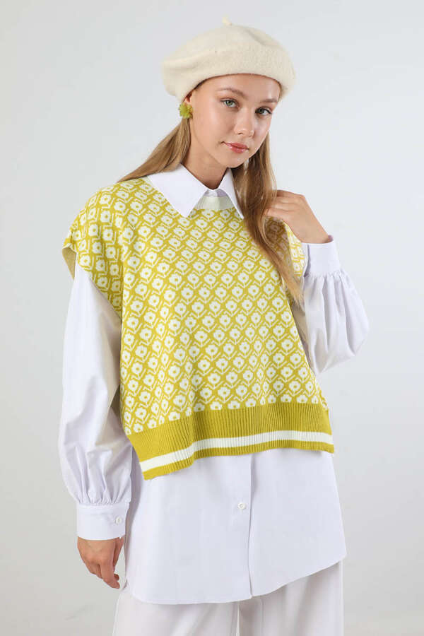 Triko Yelekli Tunik Takım Beyaz - 2