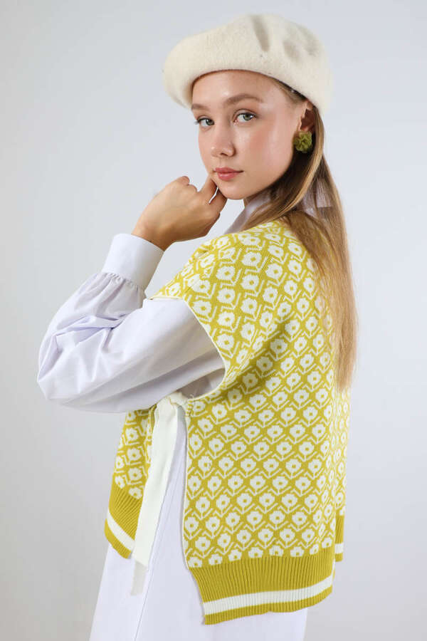 Triko Yelekli Tunik Takım Beyaz - 4