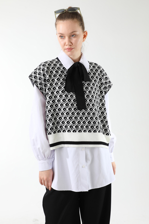 Triko Yelekli Tunik Takım Siyah - 2