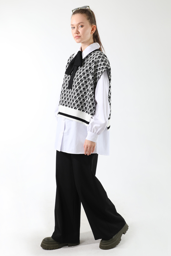 Triko Yelekli Tunik Takım Siyah - 5