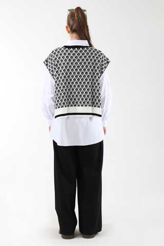 Triko Yelekli Tunik Takım Siyah - 6