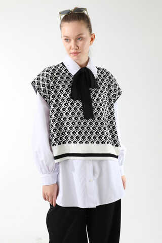 Triko Yelekli Tunik Takım Siyah - 2