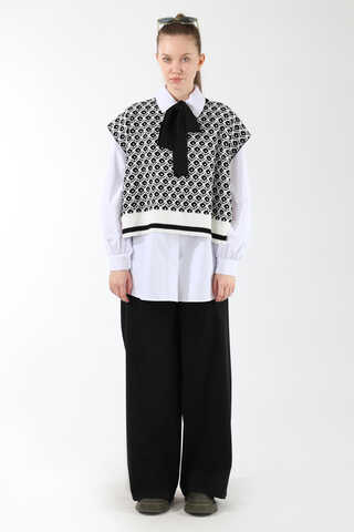 Triko Yelekli Tunik Takım Siyah - 3