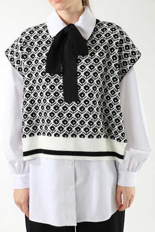 Triko Yelekli Tunik Takım Siyah - 4