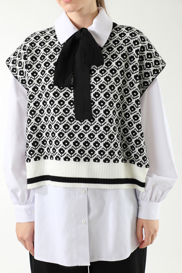 Triko Yelekli Tunik Takım Siyah - 4