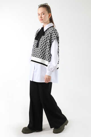 Triko Yelekli Tunik Takım Siyah - 5