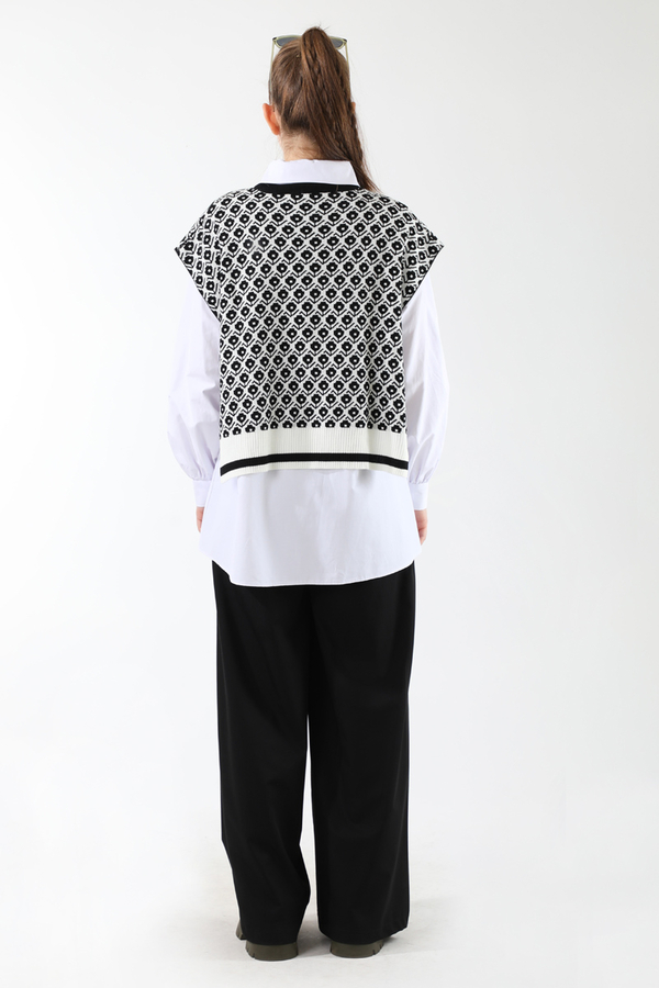 Triko Yelekli Tunik Takım Siyah - 6