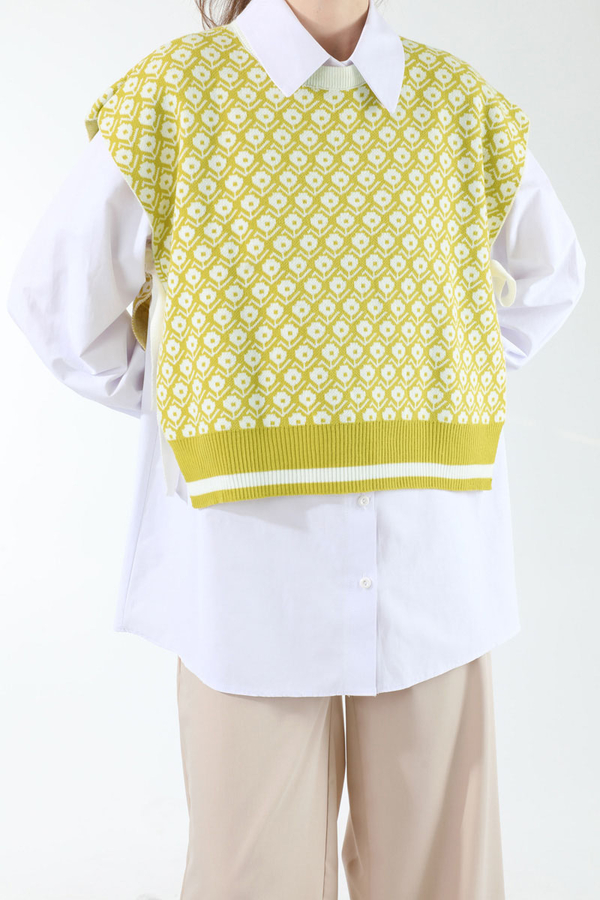 Triko Yelekli Tunik Takım Yağ Yeşili - 4