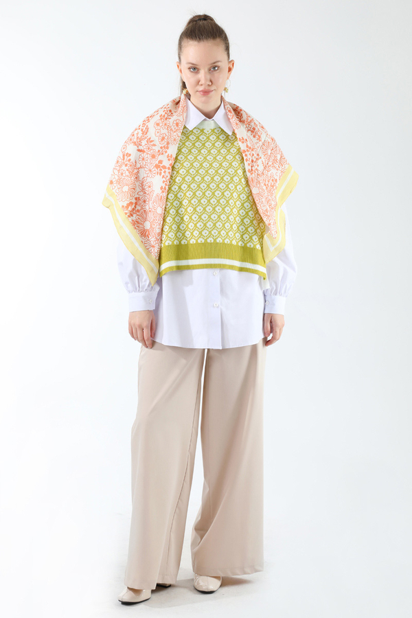 Triko Yelekli Tunik Takım Yağ Yeşili - 5