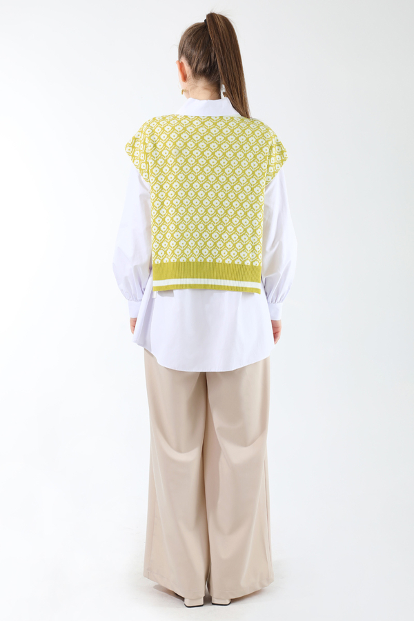 Triko Yelekli Tunik Takım Yağ Yeşili - 6