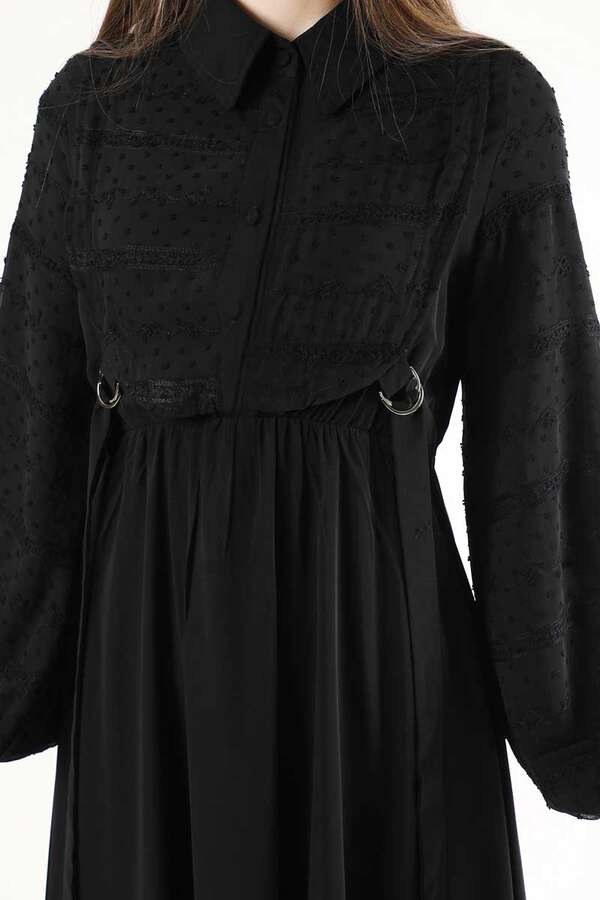 Tulle Detailed Dress Black - 4