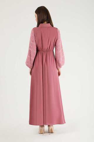 Tulle Detailed Dress Dried Rose - 5