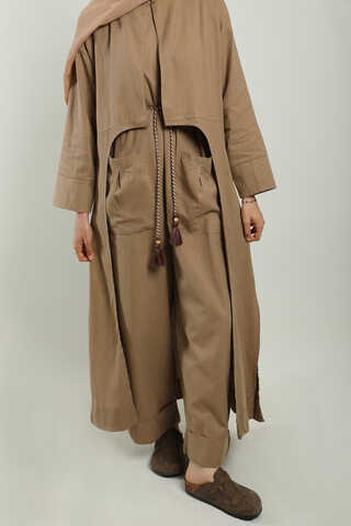 Tulumlu Abaya Takım Camel - 8