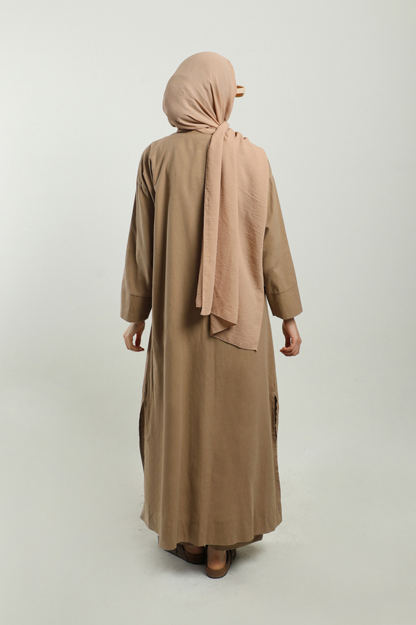 Tulumlu Abaya Takım Camel - 11