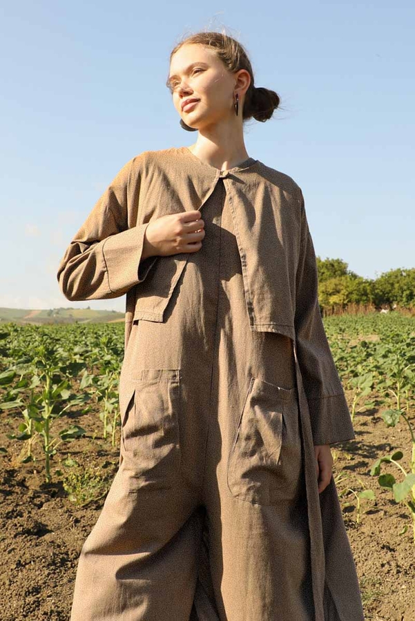 Tulumlu Abaya Takım Camel - 2