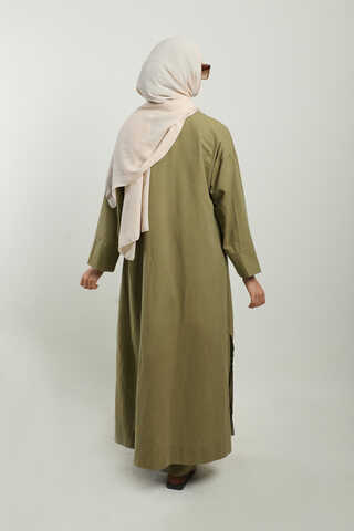 Tulumlu Abaya Takım Haki - 11