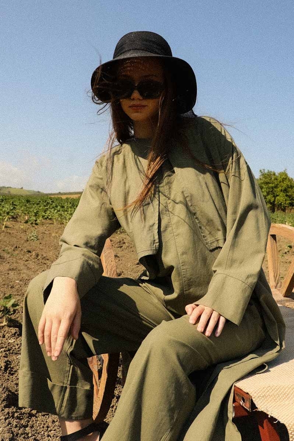 Tulumlu Abaya Takım Haki - 4