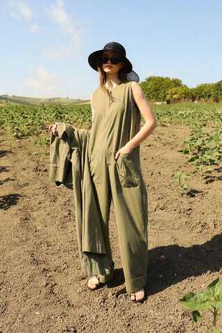 Tulumlu Abaya Takım Haki - 2