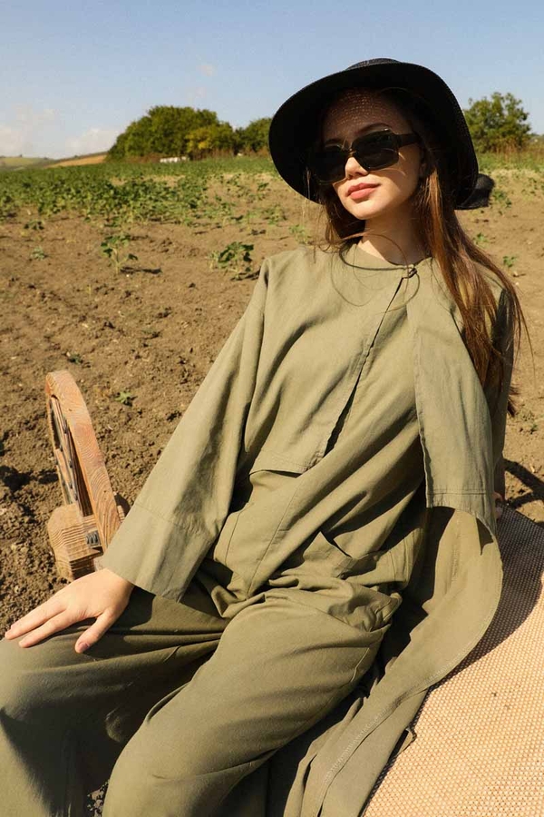 Tulumlu Abaya Takım Haki - 3