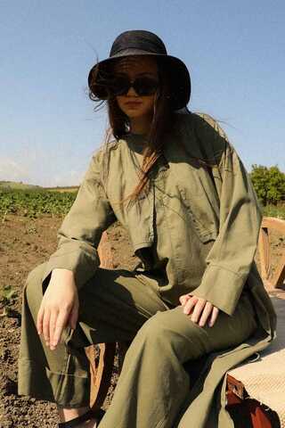 Tulumlu Abaya Takım Haki - 4