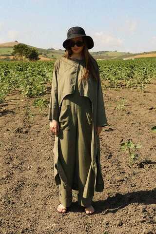 Tulumlu Abaya Takım Haki - 5