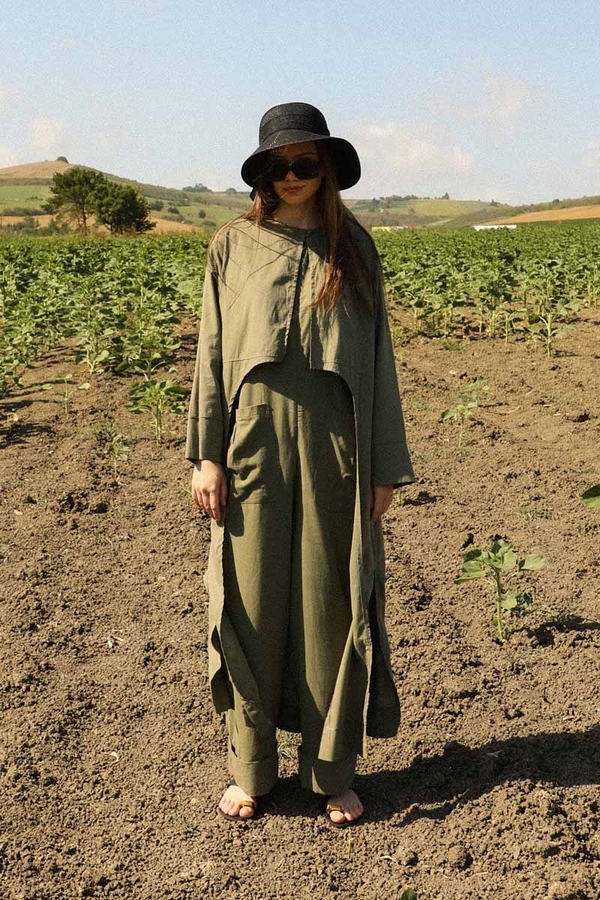 Tulumlu Abaya Takım Haki - 5