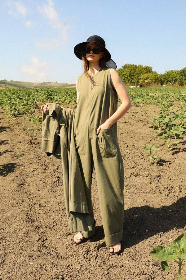 Tulumlu Abaya Takım Haki - 2