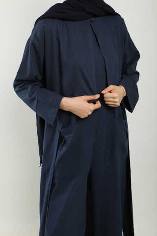 Tulumlu Abaya Takım Lacivert - 9
