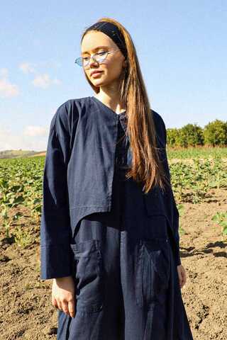 Tulumlu Abaya Takım Lacivert - 3