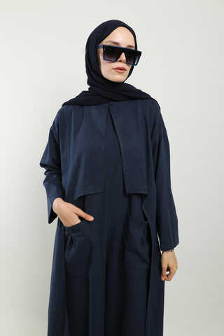 Tulumlu Abaya Takım Lacivert - 7