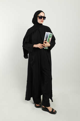 Tulumlu Abaya Takım Siyah - 6
