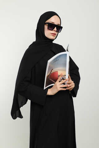 Tulumlu Abaya Takım Siyah - 5