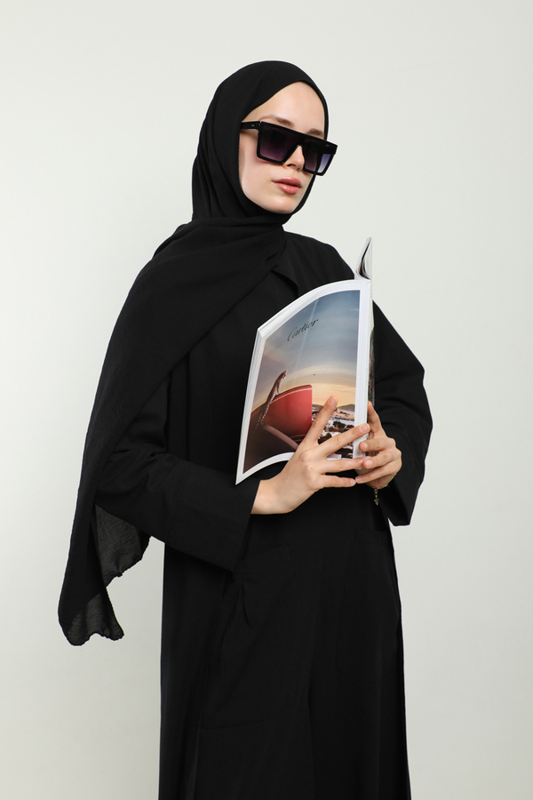 Tulumlu Abaya Takım Siyah - 5