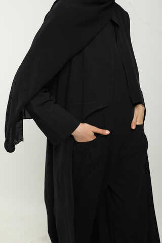 Tulumlu Abaya Takım Siyah - 10