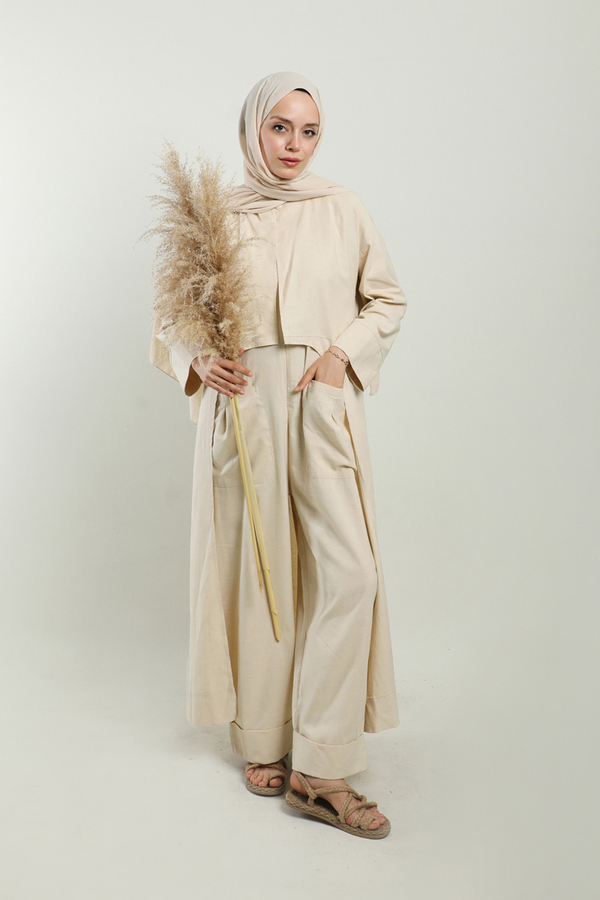 Tulumlu Abaya Takım Taş - 5