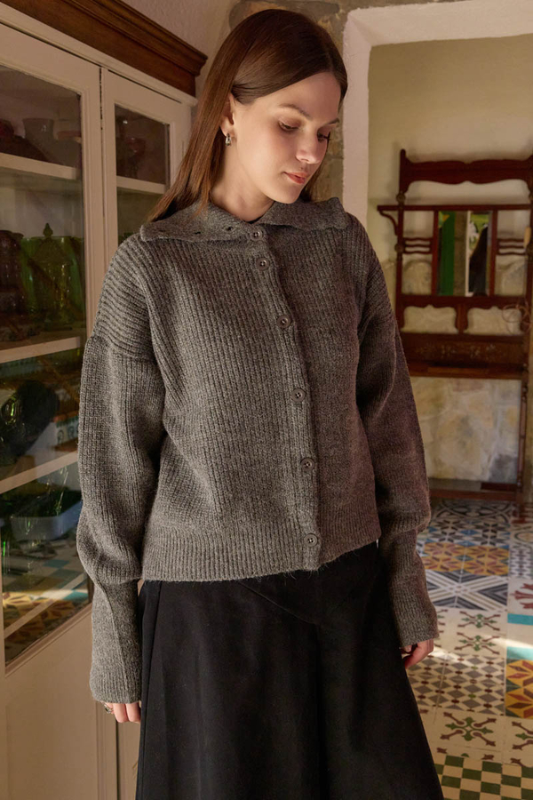 Turtleneck Cardigan Anthracite - 7