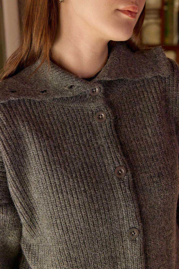 Turtleneck Cardigan Anthracite - 8