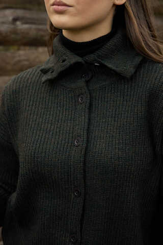 Turtleneck Cardigan Khaki - 7