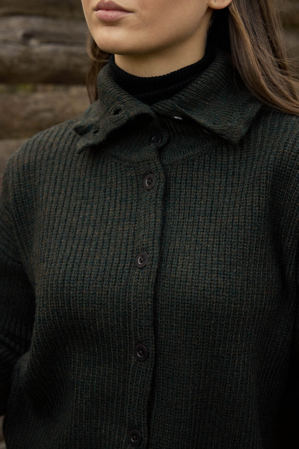 Turtleneck Cardigan Khaki - 7