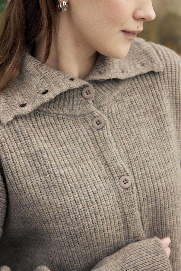 Turtleneck Cardigan Mink - 7