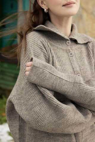 Turtleneck Cardigan Mink - 8