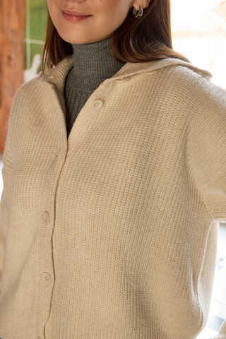 Turtleneck Cardigan Stone - 6