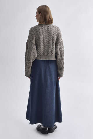 Turtleneck Crop Knit Sweater  Earth Tone - 9