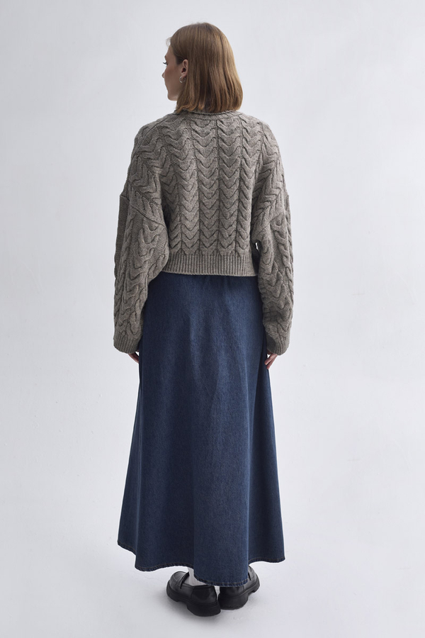 Turtleneck Crop Knit Sweater  Earth Tone - 9
