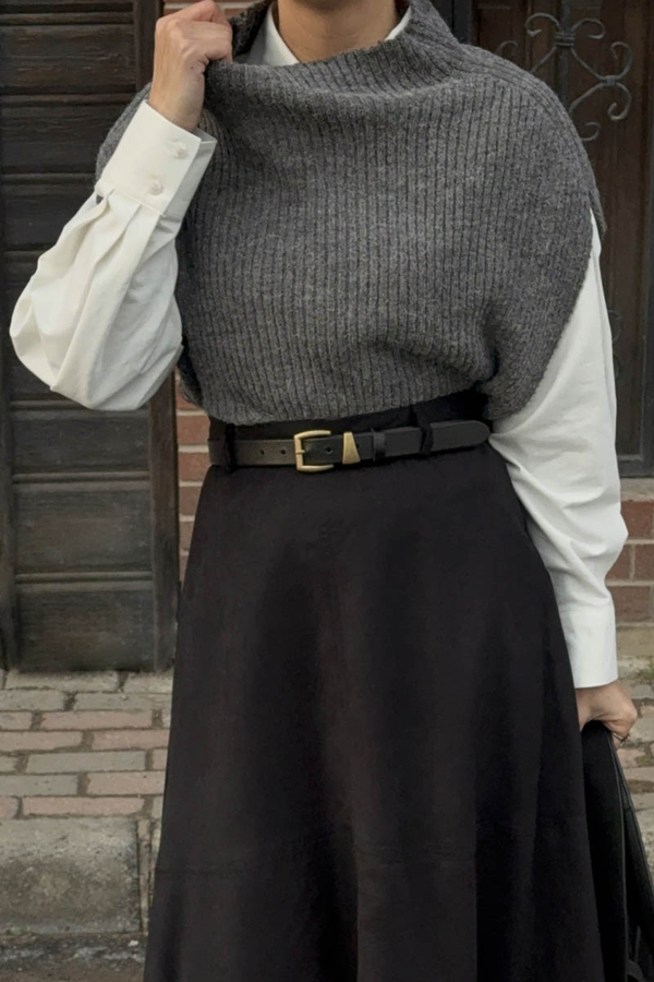 Turtleneck Knit Vest Anthracite - 5