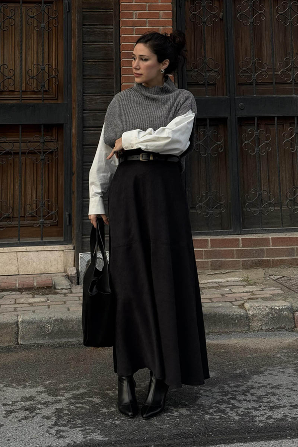 Turtleneck Knit Vest Anthracite - 4