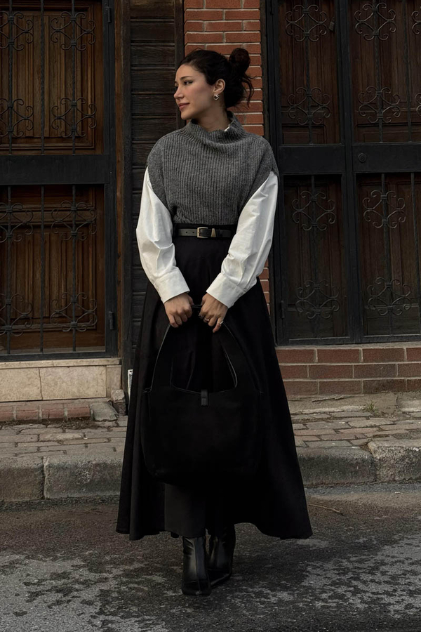 Turtleneck Knit Vest Anthracite - 8