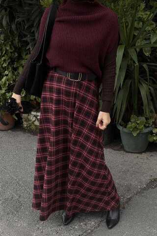 Turtleneck Knit Vest Burgundy - 5